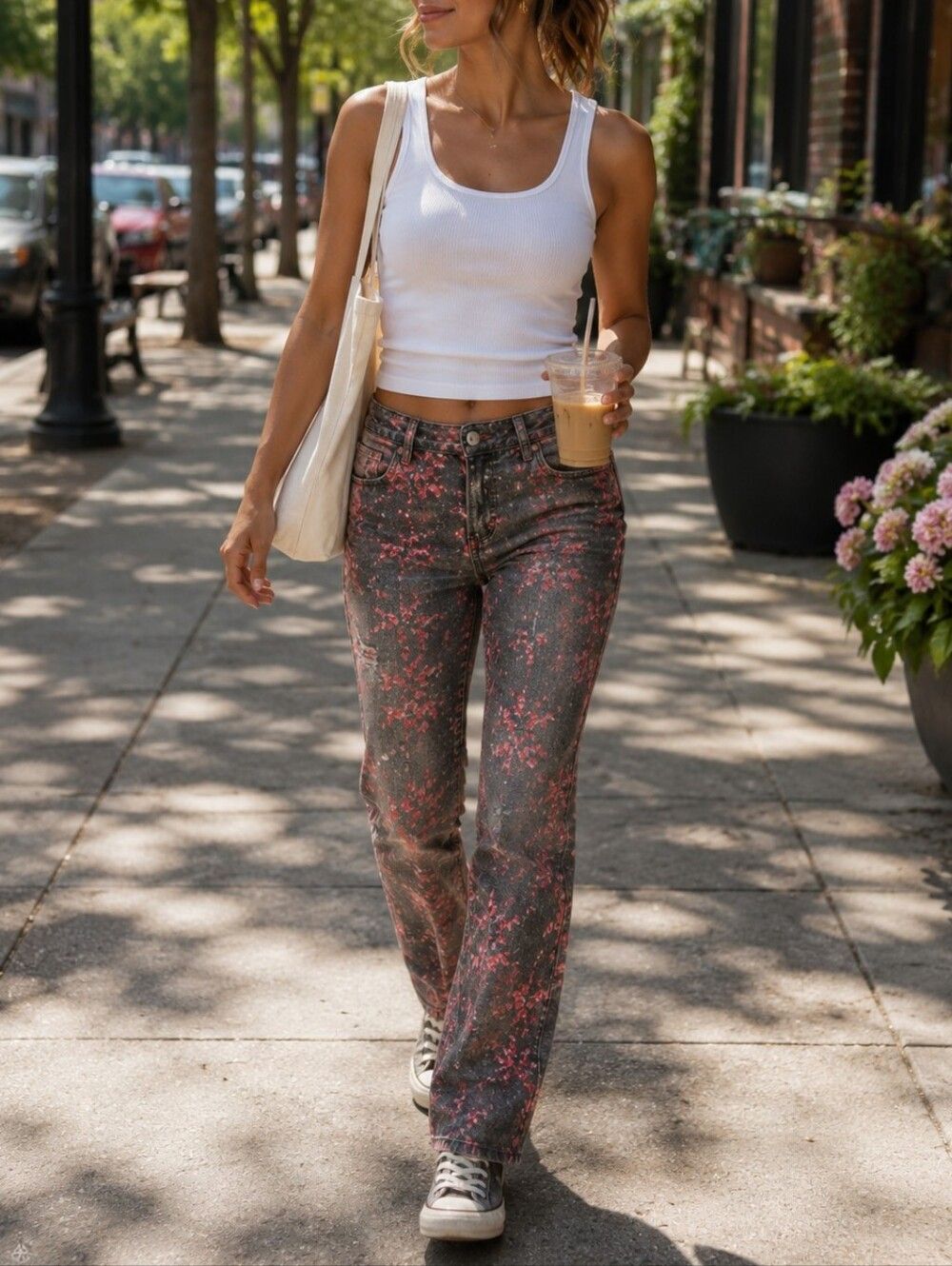 Lucky Brand Red And Black Distressed Jeans